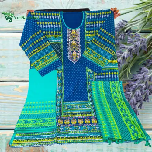 আড়ং কটন সেলাইবিহীন থ্রী পিস